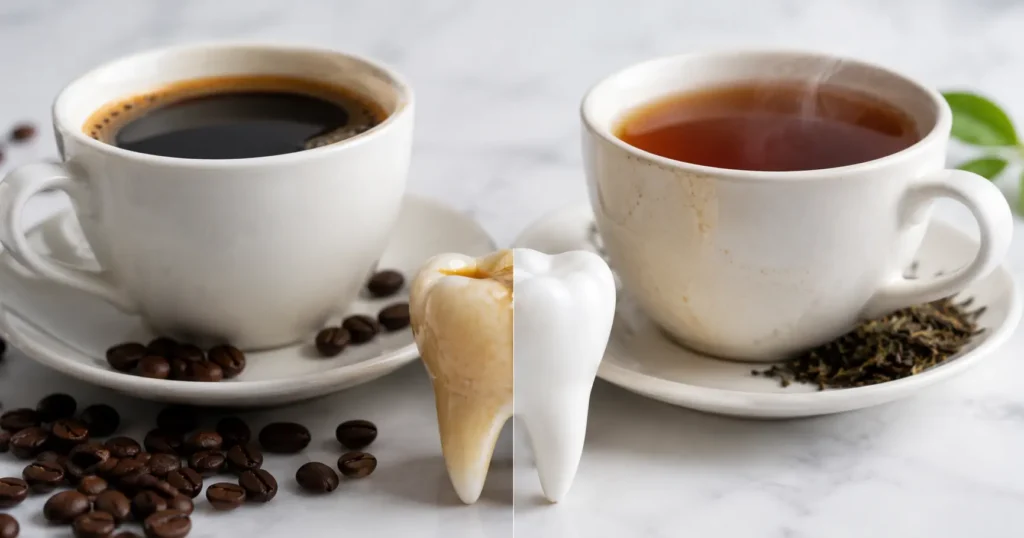 تأثیر قهوه و چای بر دوام بلیچینگ دندان