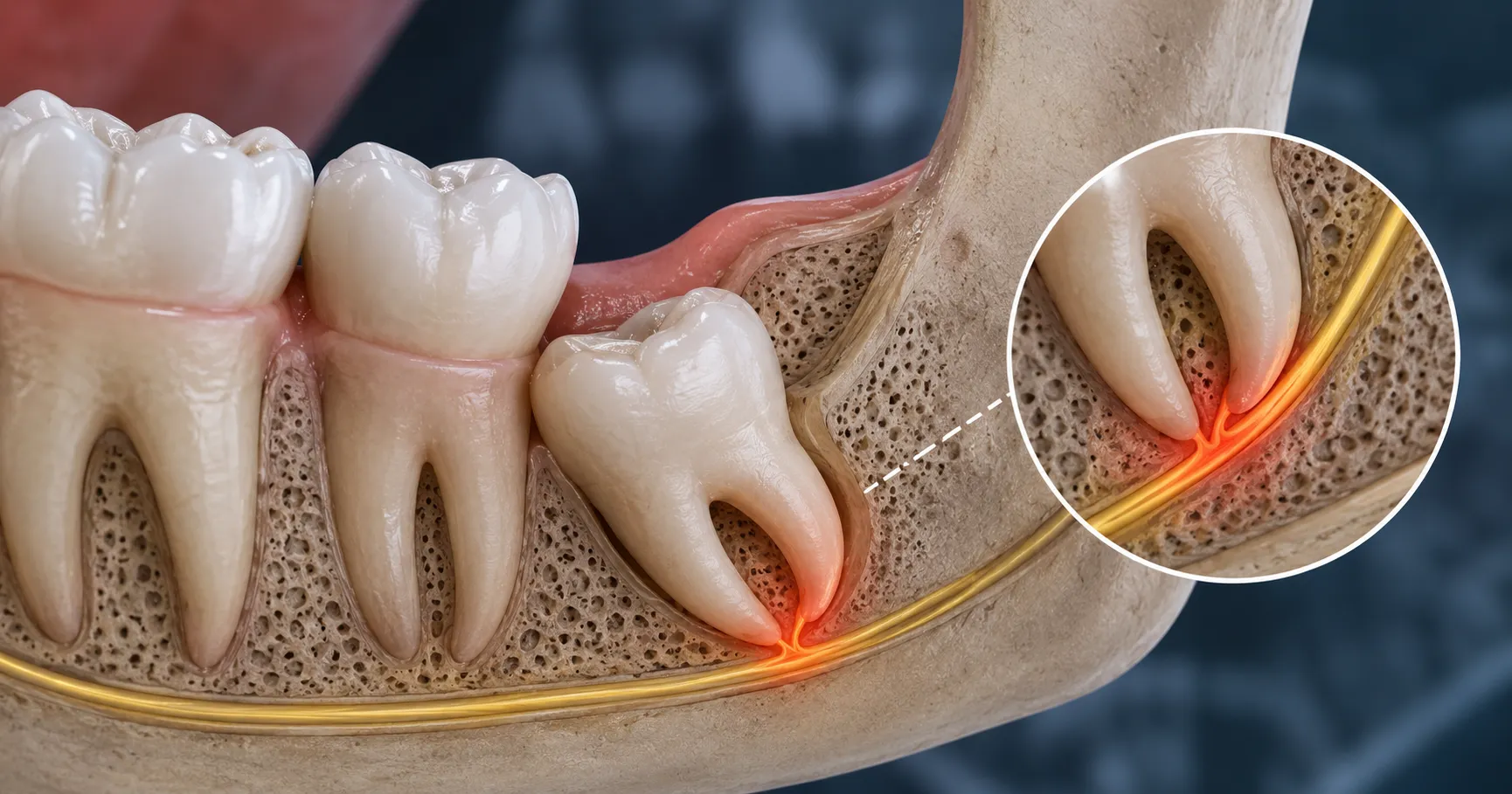 دندان عقل نزدیک عصب فک؛ آیا جراحی خطرناک است؟